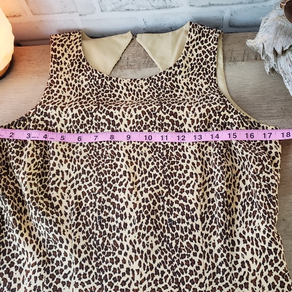 Silk Leapard Print Dress teardrop back - Picture 3 of 8